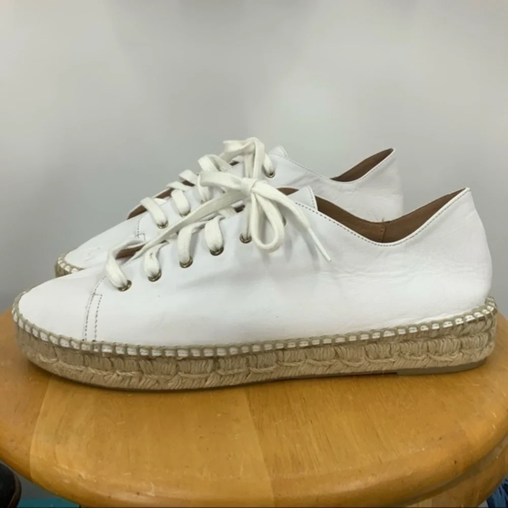 Pima2 White leather espadrille platform sneaker 40